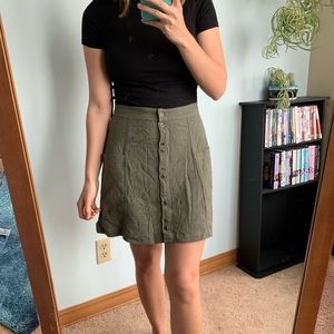 Army green skirt